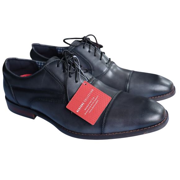 NEW Stacy Adams Kallum Cap Toe Dress Shoes Burnished Gray Mens 8.5 M Work